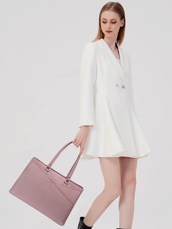 LOVEVOOK Laptop Tote Bag for Women 15.6 Inch Waterproof Leather Computer Bags Women Business Office Work Bag Briefcase Light Purple - Image 5