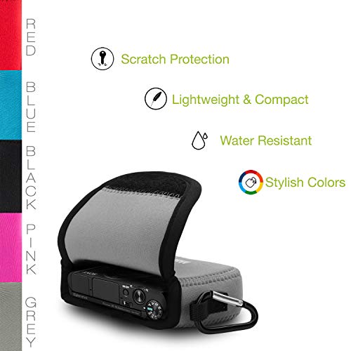 Megagear Sony Cyber-Shot Dsc-Hx80, Dsc-Hx90V Ultra Light Neoprene Camera Case, With Carabiner - Gray - Mg610 #TOP4