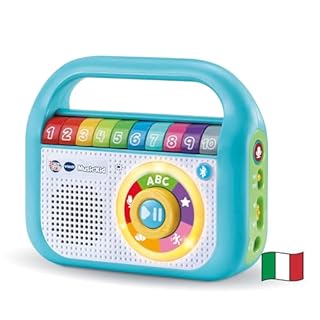 VTech Music’Kid dello Zecchino d'Oro, Lettore MP3 Bambini con 40 Brani Originali dello Zecchino D’Oro, Modalità Registrazione, Walkman Bambini Bluetooth, Lingua Italiana, Batterie Incluse, 2-6 Anni