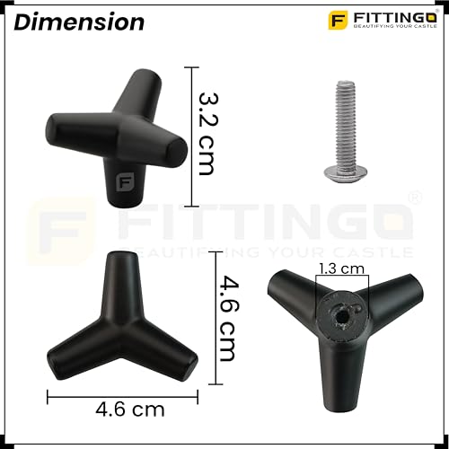Image of Y Shape Knob for Drawer /Decorative Knobs and Pulls /Drawer Knob /Door Knobs for Drawers (Zinc /Black Finish) Pack of 2-| 3 Years Warranty |