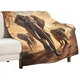 ECWECC Kuscheldecke Fleecedecke Elefanten Flanell Sofadecke Decke Weich Flauschig Afrikanisches Tier Wohndecken Couchdecke Blanket Für Bett Sofa Schlafzimmer Büro 150x200cm