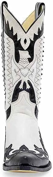 Men's Knight Boots, Embroidered Biker Boots, Vintage Knee High Boots, Western Cowboy Style, Pointed Toe Motorcycle Boots3