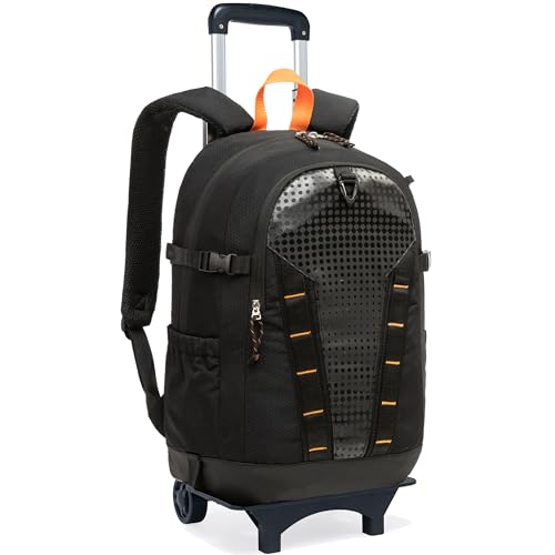 HTgroce Sac à Dos Roulette pour Ordinateur - Sac à Dos de Voyage avec roulettes - Valise Cabine Trolley Noir - Professionnel pour Travail, Études et Voyages