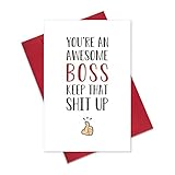 Ogeby Funny Boss Birthday Cards Gifts for Boss Women Men, Happy Boss Day Card Gifts for Him Her, Cheeky Boss Bday Gifts from Employee Staff