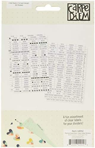 Carpe Diem Planner Essentials-Clear Labels, 4 Count