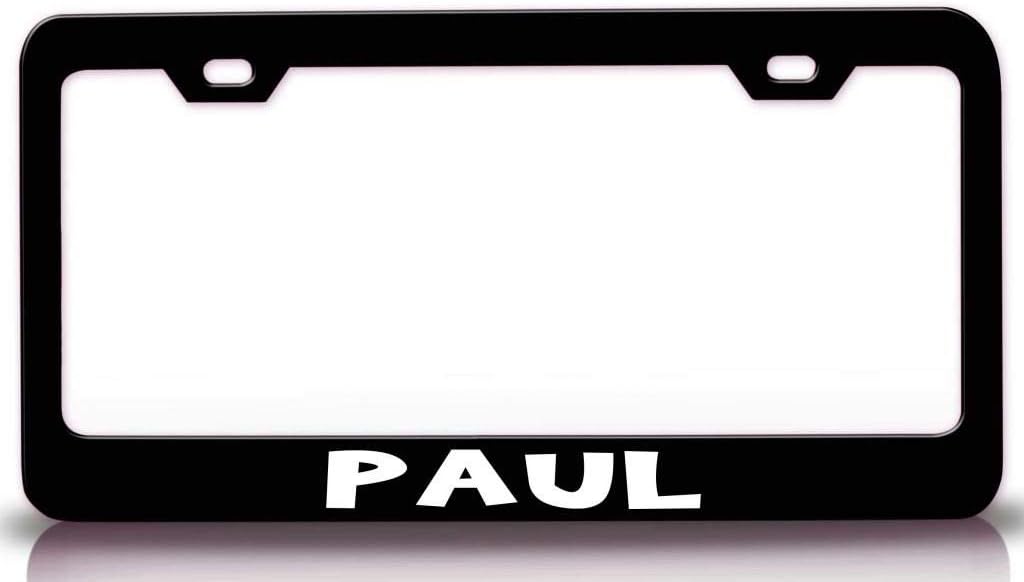 Paul Male Name Metal Car SUV Truck License Plate Frame Bl r37