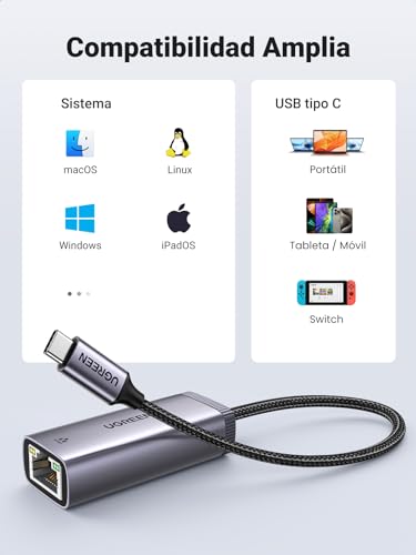 Adaptador USB C a Ethernet Gigabit LAN Thunderbolt 3 compatible Surface Go 4