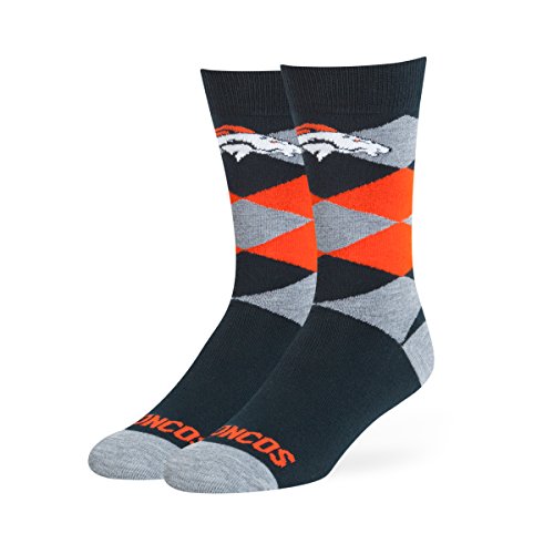 OTS NFL Denver Broncos Men's Blaine Dress Sock, Team Color, Large