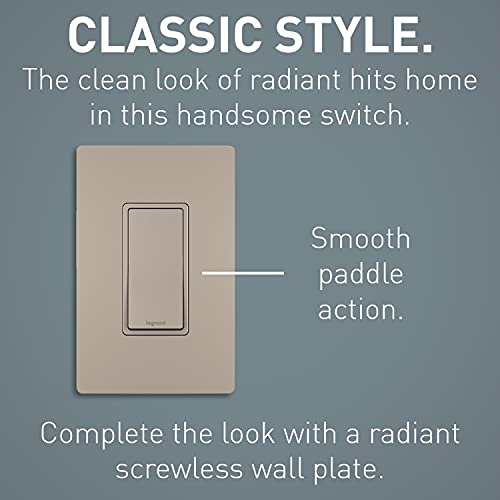 Image of Legrand - Pass & Seymour Radiant 15 Amp Light Switch, 3 Way Light Switch, Brushed Nickel Paddle Rocker Switch, TM873NICC10, 1 Count (Pack of 2)