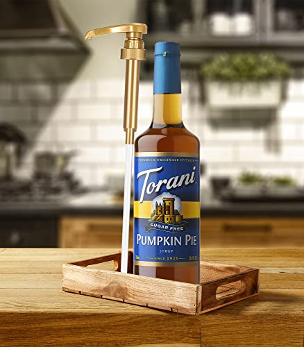 Sugar Free Pumpkin Syrup for Coffee 25.4 Ounces, Torani Sugar Free Pumpkin Pie with Little Squirt Syrup Pump - Thumbnail 3