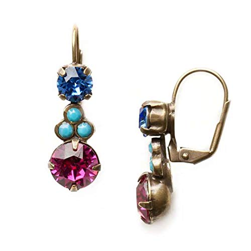 Sorrelli Clustered Circular Crystal Drop Earring, Antique Gold-Tone Finish, Southwest Brights, One Size (ECJ014AGSWB)