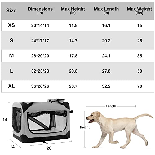 Collapsible Dog Crates For Medium Dogs, Portable Travel Dog Kennel For Indoor & Outdoor Use, Foldable Pet Carrier With Soft Mat And Strong Steel Frame, Grey M #TOP4
