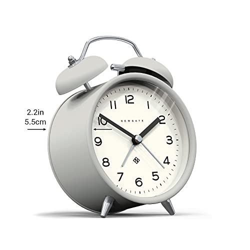 Newgate ® Charlie Bell Echo Alarm - Small Contemporary Bedside Alarm Clock - Analogue Alarm Clock - Twin Bell Alarm Clock - Desk Clock - Bedside Clock - Arabic Numerals (Posh Grey) #TOP4