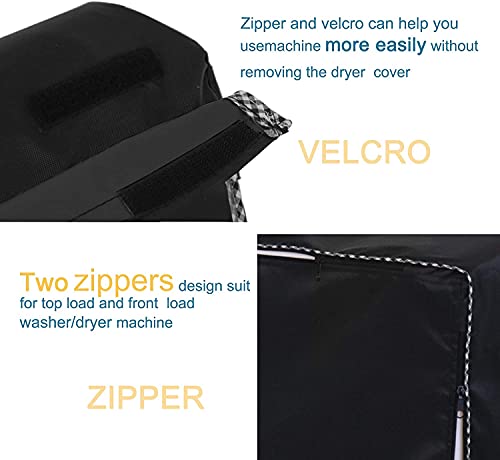AKEfit 2 Pack Washing Machine Cover,Waterproof Dustproof Washing Cover with Zipper,Fit for Outside Top or Front Load Washer/Dryer,27"W x 26"D x 43"H-Black by AKEfit - Used condition - Image 5