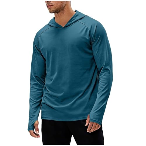 Ropa deportiva de hombre para verano con camisetas de manga larga transpirables XXL azul