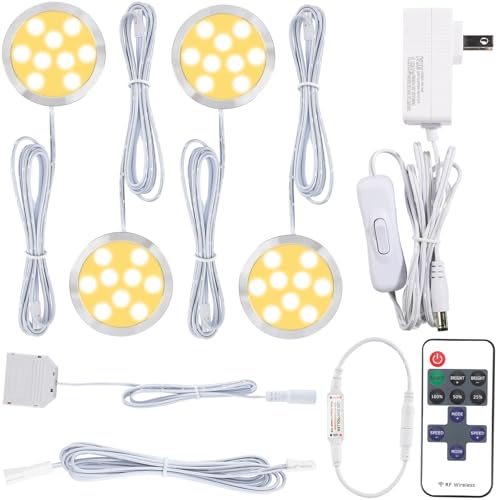 Meigour LED Puck Light Fixtures for Shelf, Home Kitchen Under