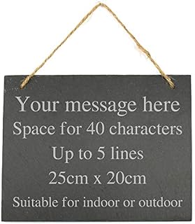 Go Find A Gift Personalised Engraved Large Hanging Slate Plaque Sign - 25x20cm - 5 Lines