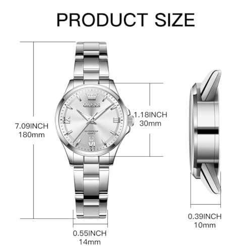 Image of OLEVS Watches for Women Luxury Elegant Stainless Steel Waterproof Luminous Diamond Women's Fashion Watch Ladies Watches for Small Wrists