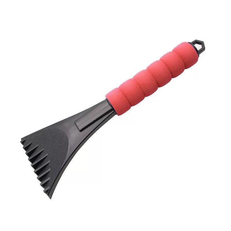 Car Snow Removal Shovel, Winter De-Icing Shovel, EVA Sponge Cover Car Ice Breaking Shovels Plastic Snow Scraper Red