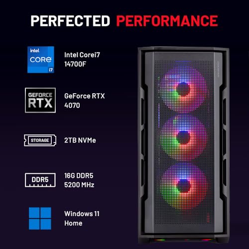 Skytech Gaming Rampage Desktop PC, Intel i7 14700F 2.1 GHz (5.3GHz), NVIDIA RTX 4070 12GB, 2TB NVMe SSD, 16GB DDR5 RAM 5200, 750W Gold PSU, 360mm ARGB AIO, Wi-Fi, Win 11 - Thumbnail 6