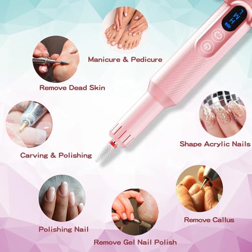 Pinkiou Lima Eléctrica de Uñas Recargable Inalámbrica miniatura 2