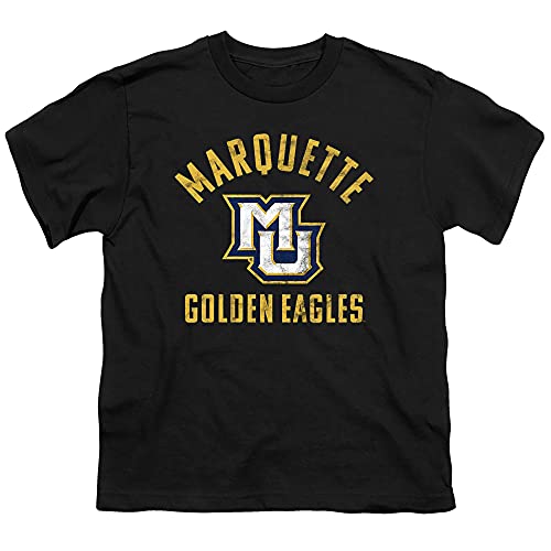 Marquette University Official Golden Eagles Logo Unisex Youth T Shirt,Black, Small