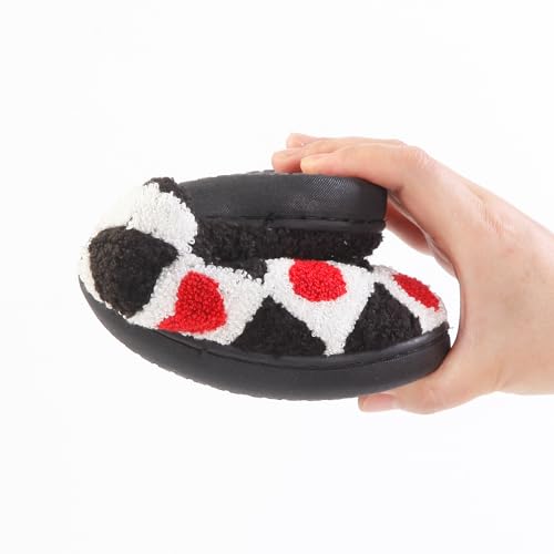 Image of Women's Men's Happy Face Heart-shaped Cat Slippers - Retro Leopard Print, Memory Foam, Soft Plush, Warm, Anti-Slip Home Shoes