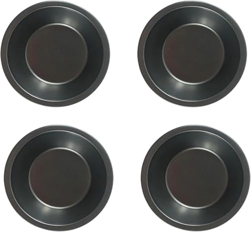 4-Pack Carbon Steel Mini Pie Pans for Baking, 5 Inch Nonstick Coating & High Temperature Resistance, Dishwasher Safe & Easy to Clean - Tisuff