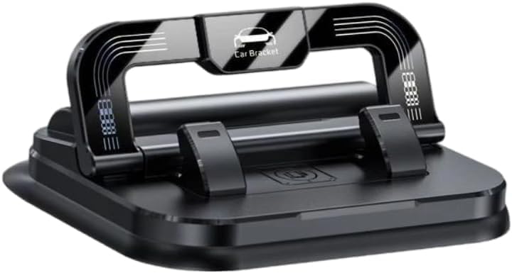 Car Phone Holder 360 Degree Rotation, 2 in 1 Dashboard Stand & Number Plate Cellphone Mount,Suitable for Car Navigation in-Car Dashboard (Black)