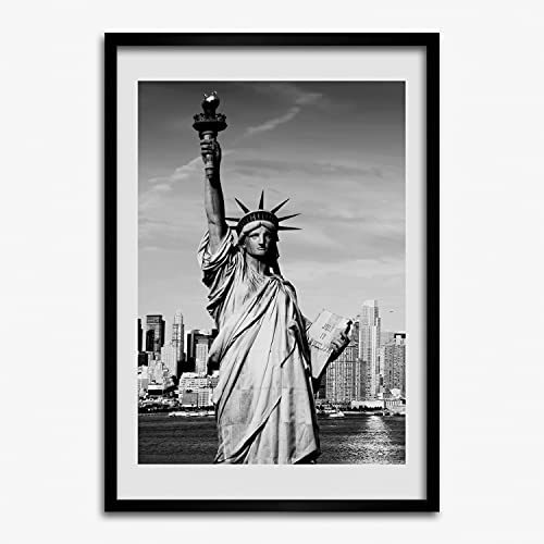 Cadre en Bois Peinture 50x70 cm de la Statue de la Liberté pour Tableau Moderne