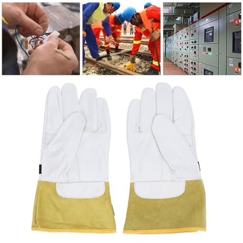 Funda de cuero para trabajo de electricistas aislada e impermeable (1 par) 3