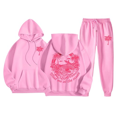 Cute Graphic Graphic Sweatsuits Teen Girls 2 Piece Outfit 2024 Fall Preppy Hoodie and Sweatpants Tracksuit Sets