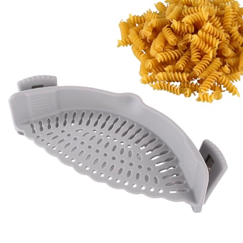 Passoire à pâtes, passoire avec clip en silicone, bol de cuisine universel à pression, ustensiles de cuisine, avec bouchon d'eau, pour les bols, casseroles et