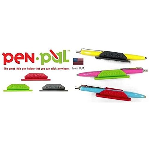 Tops Penpal Rubber Pen/Pencil Holder, 5/8 x 2 5/8 x 5/8 Inches, Assorted Colors, 4 Packs [Includes 4 Holders Only - Picture Show Assortment Of Colors]