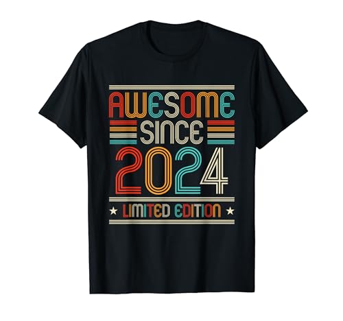 Awesome Since 2024 Classic Birthday 2024 Men Women Vintage Camiseta