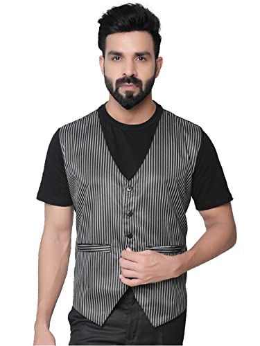 Image of Click One Casual Uniform Striped Waistcoat For Men's