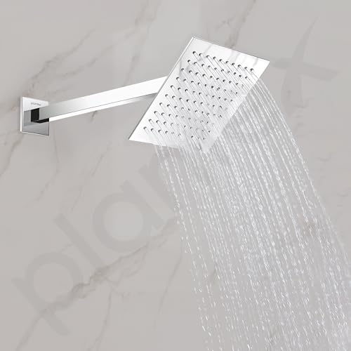 Image of Plantex 9-Inch Shower Arm for Overhead Shower /Stainless Steel Shower Pipe /Wall Mount Bathroom Fitting with -Inch Thread - Pack of 1 (Chrome)