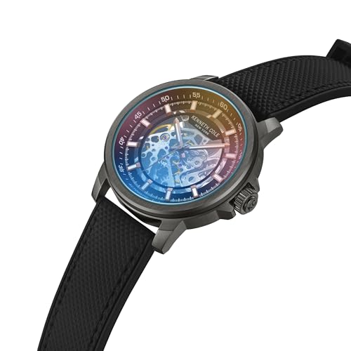 Image of Kenneth Cole Automatic Grey Dial Grey Stainless Steel Strap Watch for Men - KCWGY2104110MN
