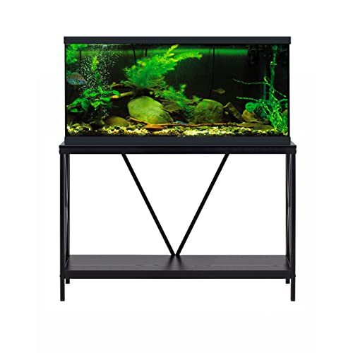 Aquatic Fundamentals 40/55 Gallon Metal/Wood, Aquarium Stand, Console Table, 48.25\" L x 13\" W, Black - Thumbnail 4