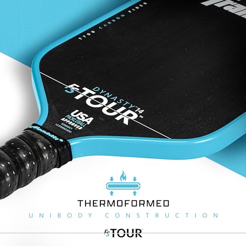 Image of Franklin Sport Pro Pickleball Paddles - FS Tour Series Carbon Fiber Paddles - Official USA Pickleball (USAPA) Approved - Dynasty Pro Player - 14mm Polymer Core - Blue