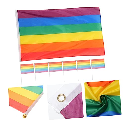 SUPVOX 7 Unidades Bandeira Do Arco-íris Bandeira De Jardim Lgbt Bandeira Do Orgulho Portátil Bandeir