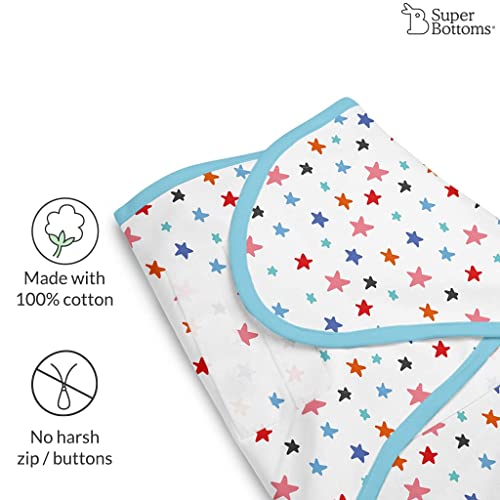 Image of superbottoms 2 Dry Feel Swaddle Wrap with 3X Thicker Premium Wet Wipes | Dry Feel Layer Inside | Easy to Wear Wrapper | 98% Pure Water | Doctor Tested Best Baby Wipes (Unscented) - 40 Wipes | 0-3 M.