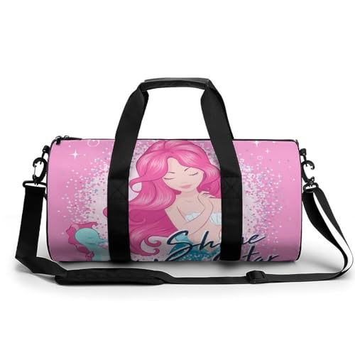 Sac de sport sirène hippocampe 45x23x23cm parfait pour le gym et voyage