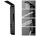 Homevacious 4 IN 1 Stainless Steel Multi-Function Shower Panel Tower System Rainfall Shower Head Massage Body Jets Handheld Shower and Bath Tub Spout Wall Mounted Bathroom Shower Panel Matte Black
