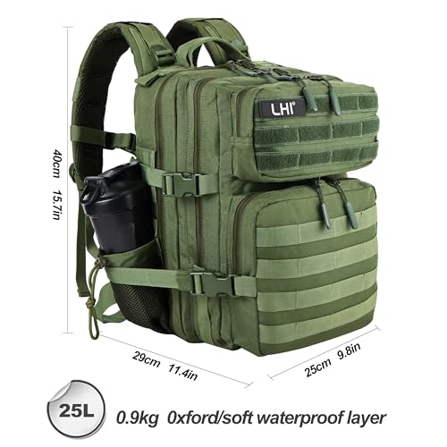 Image of LHI Tactical Military Backpack for Men and Women 25L /35L Army Assault Pack Bag Small Rucksack with Bottle Holder