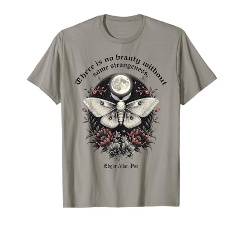 Inspiration from Edgar Allan Poe's Works Apparel Unisex-Adults T-Shirt Grey Small Gothic Poetry-Themed T-Shirt