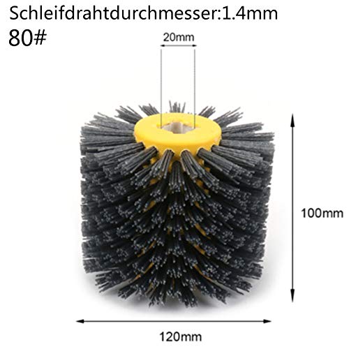 Nylonbürste, Drahtziehrad Pinsel Polieren Polierscheibe Körnung,80-240 Körnung- Nylonbürste Schleifbürste für Satiniermaschine (80#)
