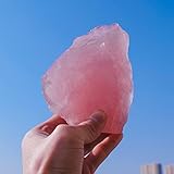 Apengshi 1pcs Rose Quartz Raw Crystal 0.66-0.77lb Natural Crystal Healing Stones Rough Crystal Gemstones for Tumbling, Polishing, Home Decoration, Fish Tank Decoration DIY, Wicca Therapy