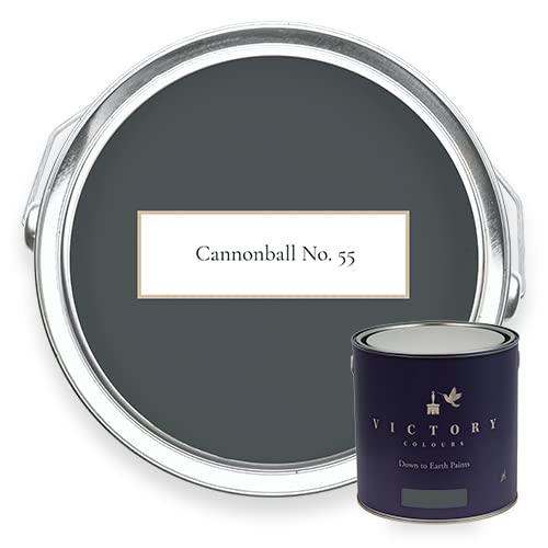 Victory Colours Cannonball | Dark Grey Paint - 2.5 Litres - Kitchen/Bathroom Emulsion (Soft Sheen)