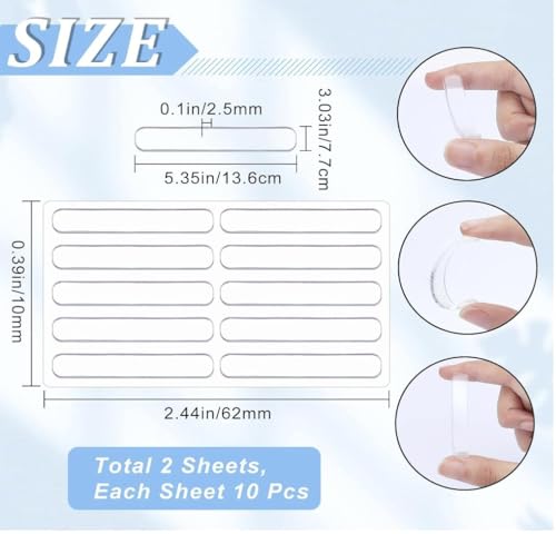 Image of 10Pcs Transparent 2.24 inch Strip Door Handle Bumper Soft Wall Protector Self Adhesive Door Knob for Wall Shield Guard Sliding Clear Door Bumpers Stopper Silencer